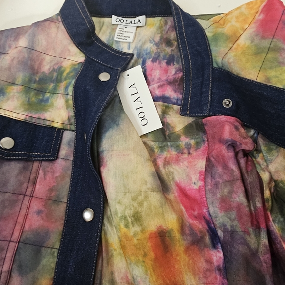 Oolala  Multicolor Tie-Dye Jean Jacket - Picture 7 of 16